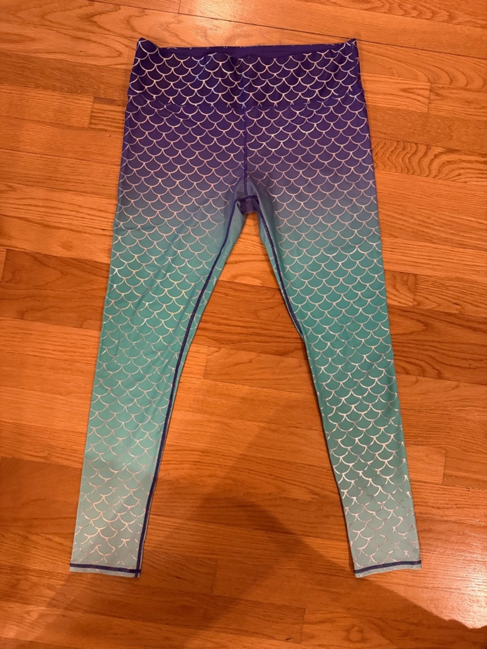Disney Ombré Mermaid Scale Leggings in Purple and Teal